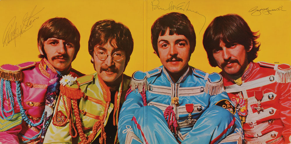 Lot #7003  Beatles Signed ‘Sgt. Peppers’ Album: McCartney, Harrison, and Starr