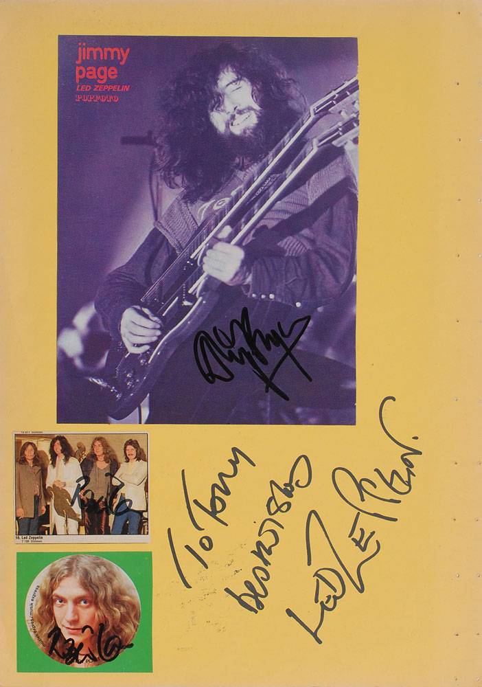 Lot #7185 Jimmy Page and Robert Plant Signed