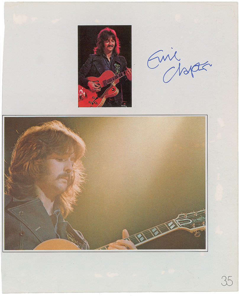 Lot #7309 Eric Clapton Signed Magazine Photograph