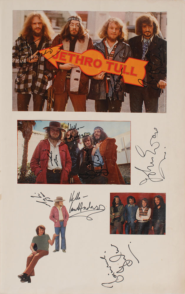 Lot #7315 Jethro Tull Signed Scrapbook Page
