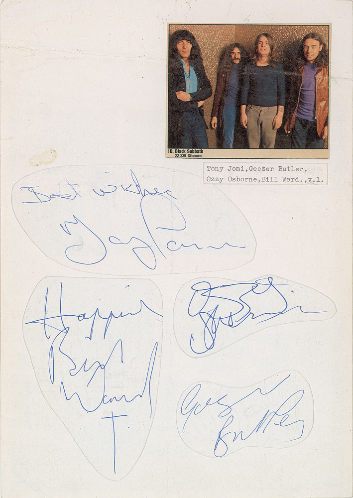 Lot #7298 Black Sabbath Signatures