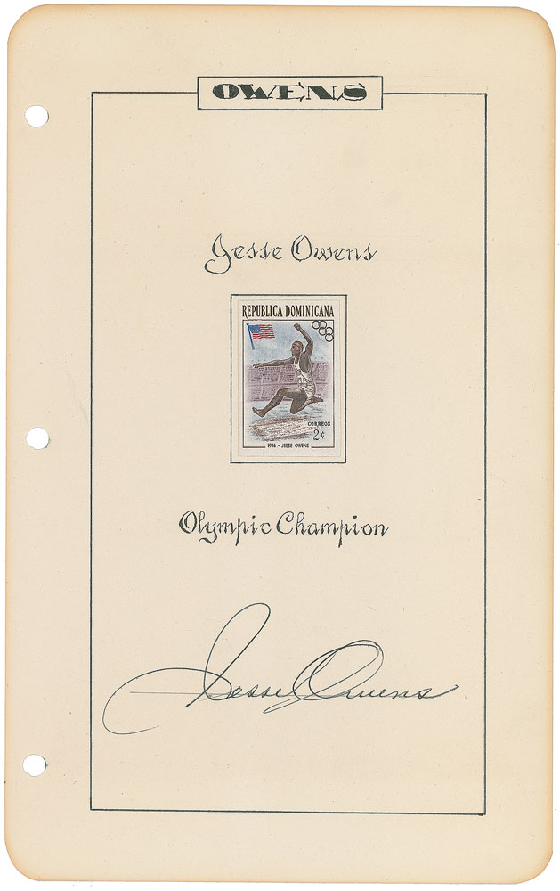 Lot #833 Jesse Owens