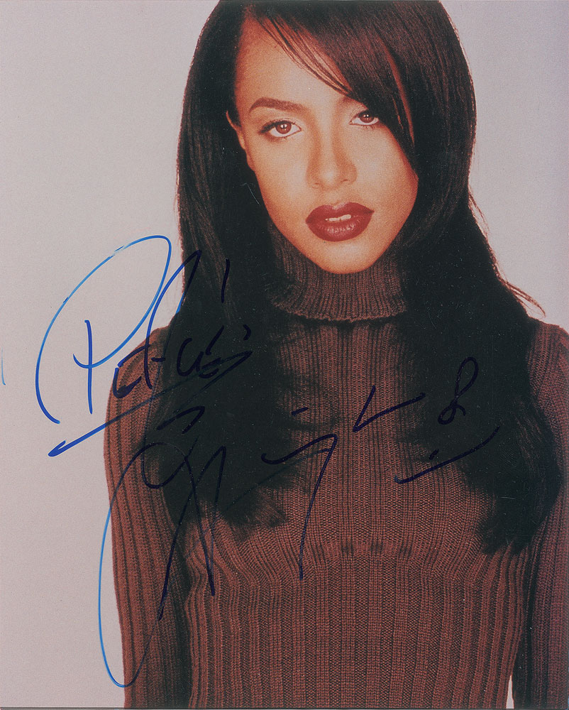 Lot #7553 Aaliyah Signed Photograph