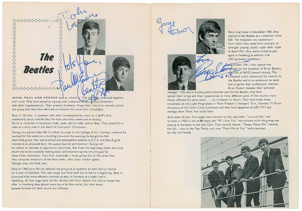 Lot #8240 Beatles Signed Concert Program