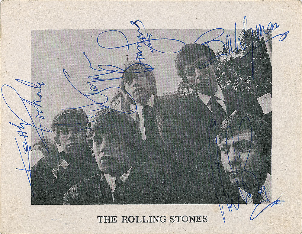 Lot #7144 Rolling Stones Signed Promo Card