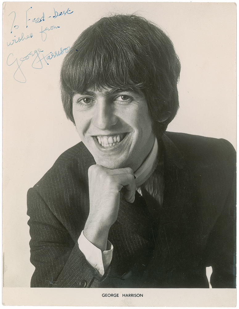 Lot #7025 George Harrison Signed Photograph
