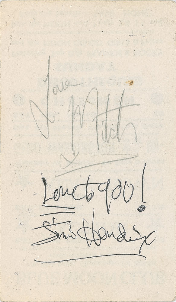 Lot #7134 Jimi Hendrix and Mitch Mitchell Signed Handbill