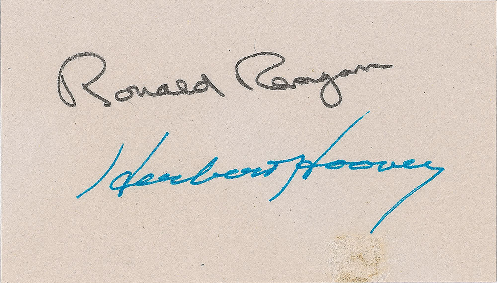 Lot #182 Ronald Reagan and Herbert Hoover