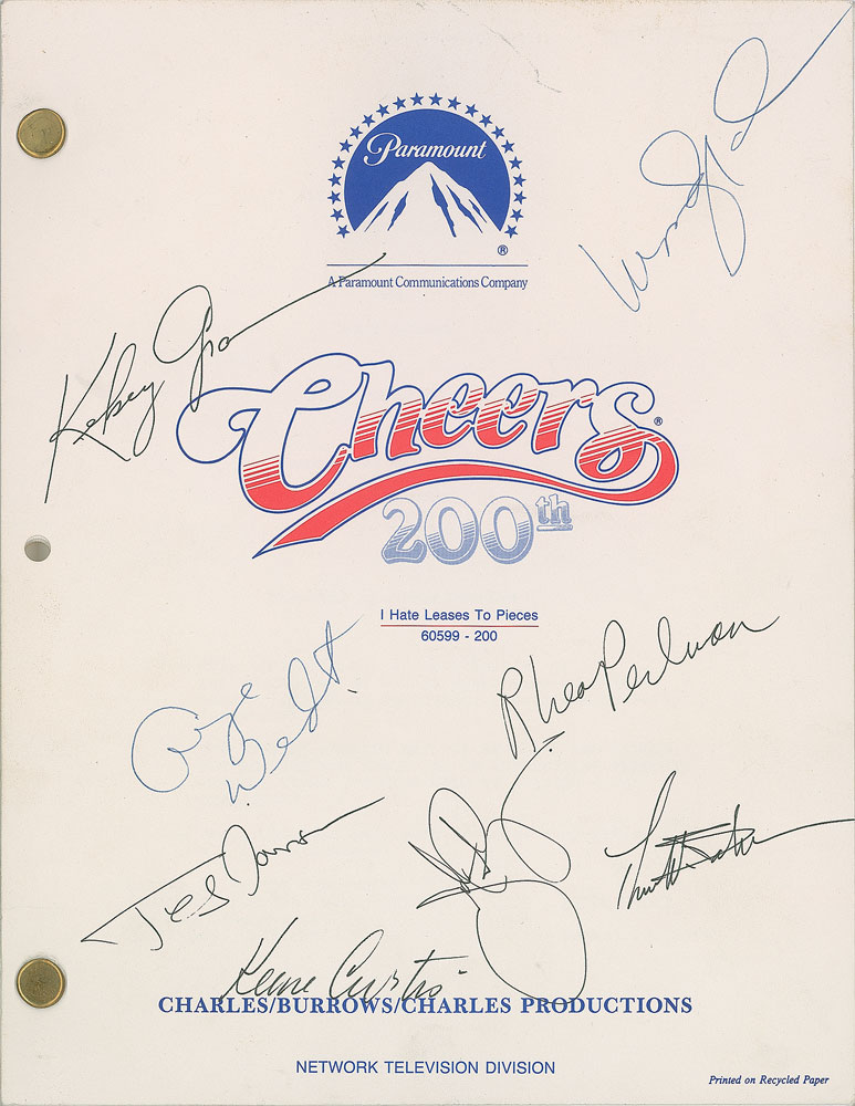 Lot #8196 Cheers Signed Script