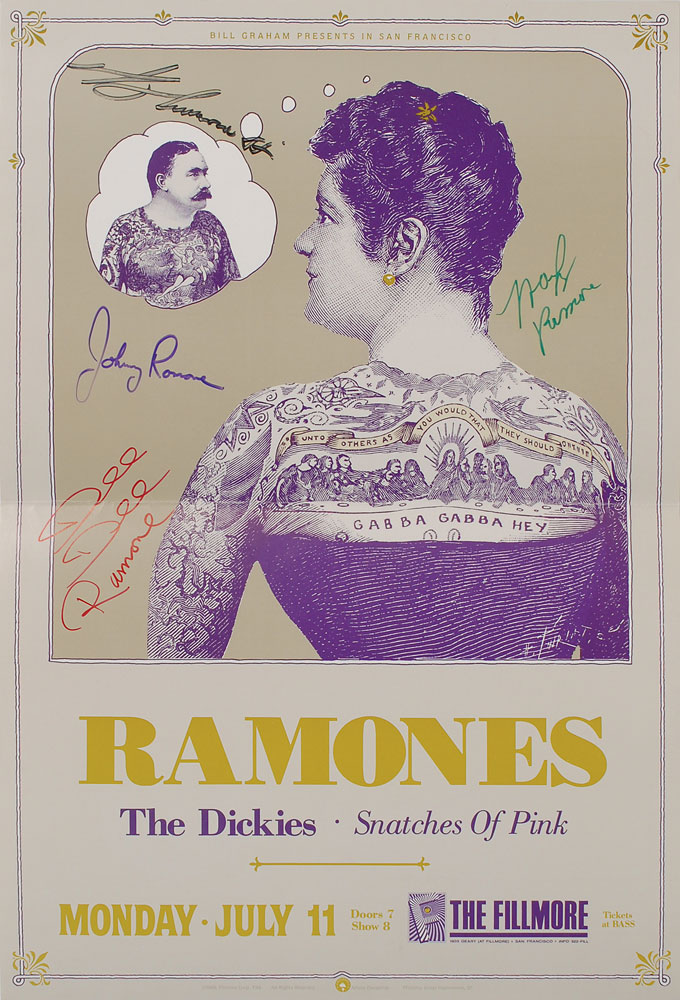 Lot #7470  Ramones 1988 Fillmore Signed Mini