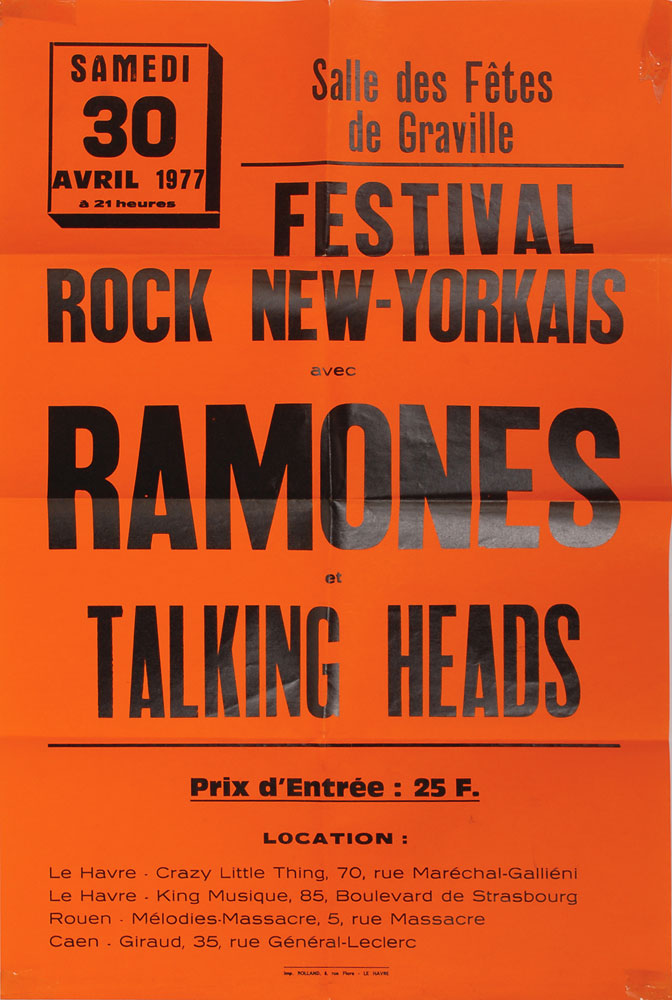 Lot #7466  Ramones 1977 Le Havre France Poster
