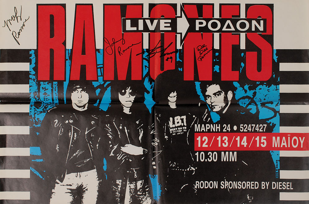 Lot #7471  Ramones 1989 Athens Greece Signed