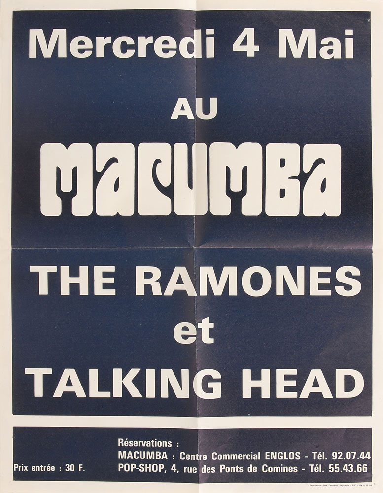 Lot #7465  Ramones and Talking Heads 1977 Tour