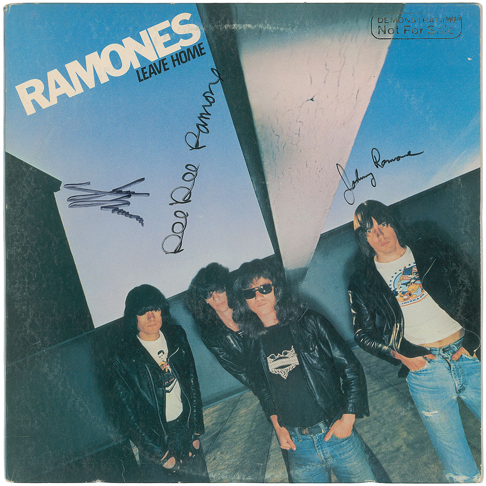 Lot #7495  Ramones Signed Album ‘Leave Home’