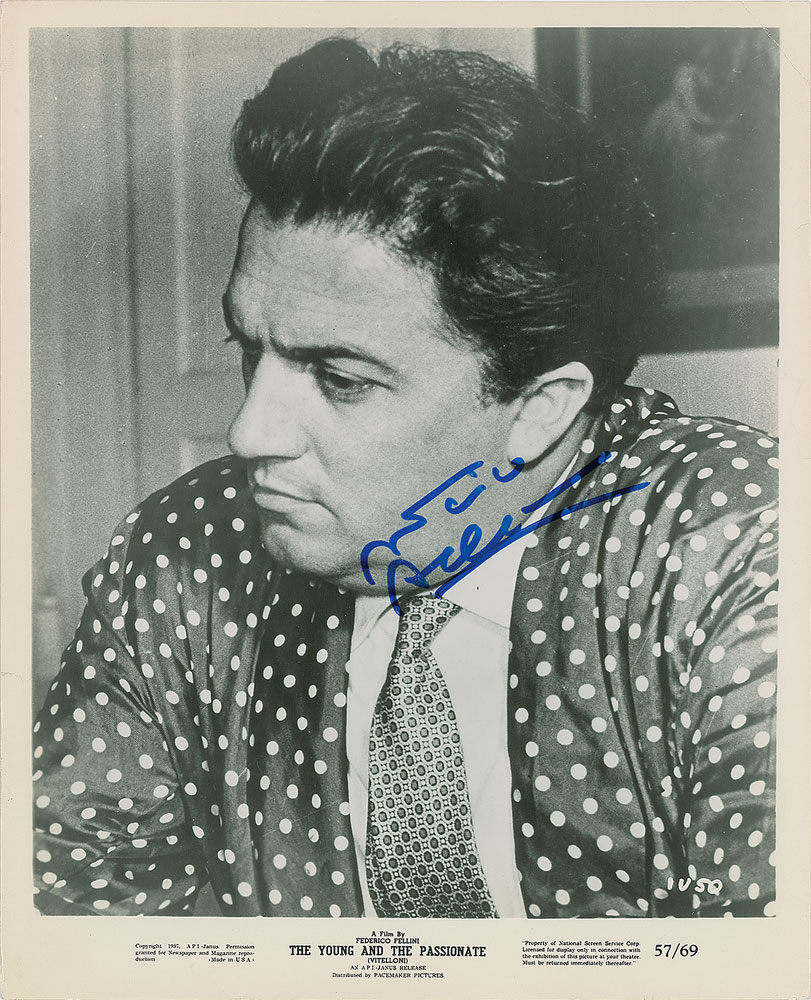 Lot #8137 Federico Fellini Signed Photograph