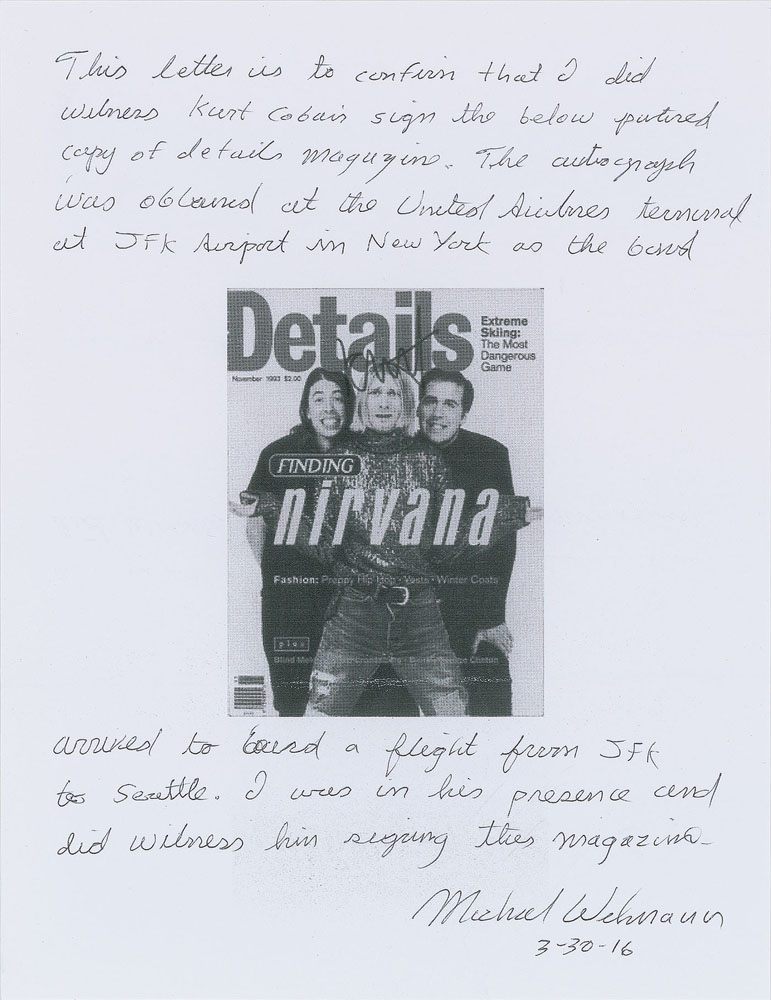 Lot #7552 Kurt Cobain Signed Magazine Cover - Image 2