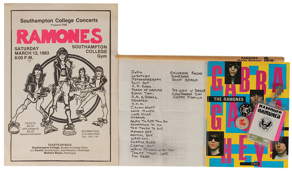 Lot #7506  Ramones Collection of Items