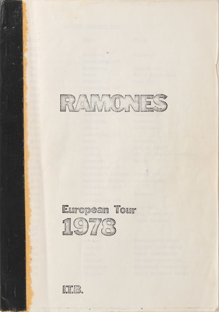 Lot #7487  Ramones Pair of 1978 European Tour