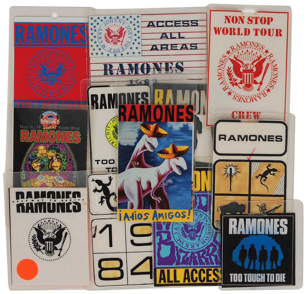 Lot #7490  Ramones Set of 12 Tour Passes