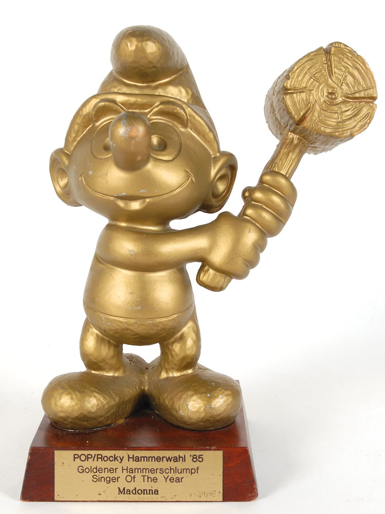 Lot #7226 Madonna’s Golden Hammer ‘Pop Rocky’ Smurf Award