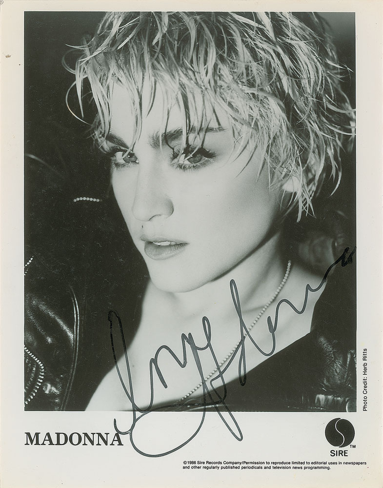 Lot #7227 Madonna Signed Photograph