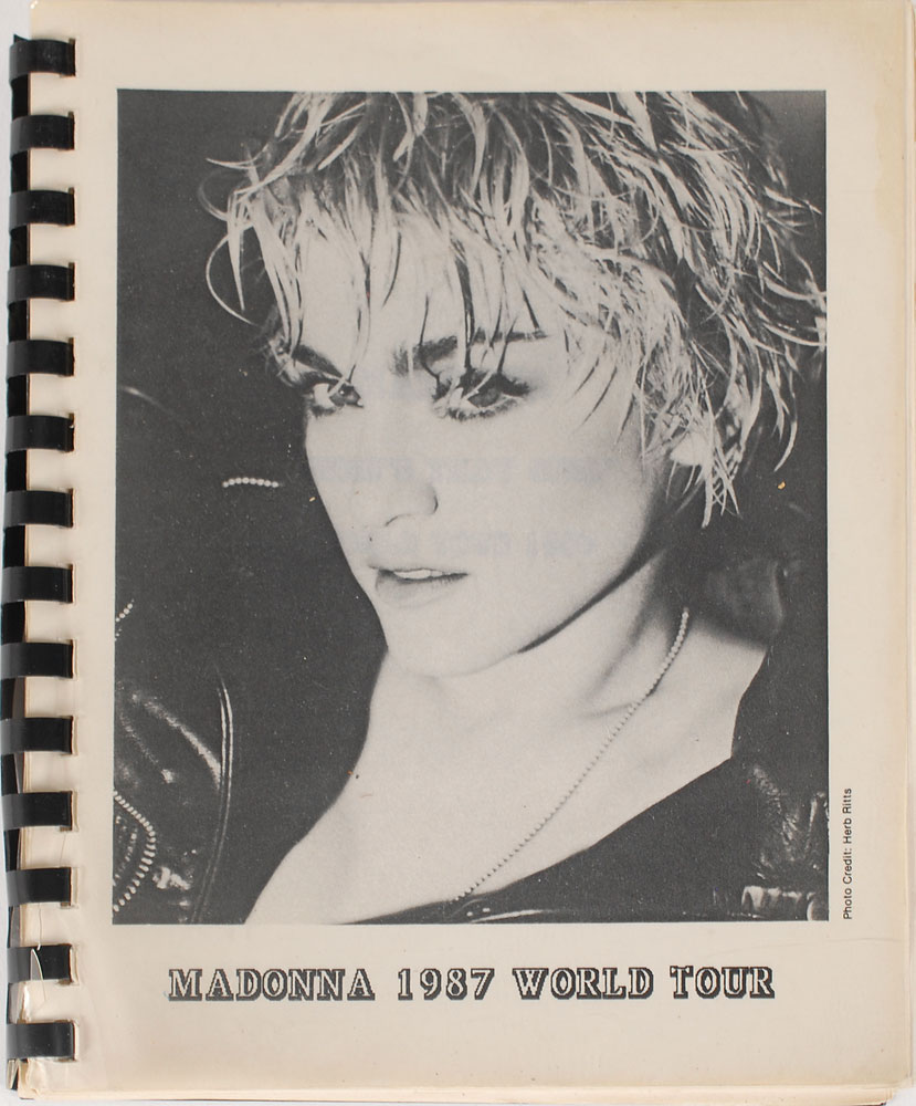 Lot #7231 Madonna Tour Itinerary Book
