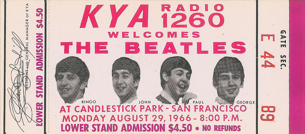 Lot #7068 Beatles 1966 Candlestick Park Ticket