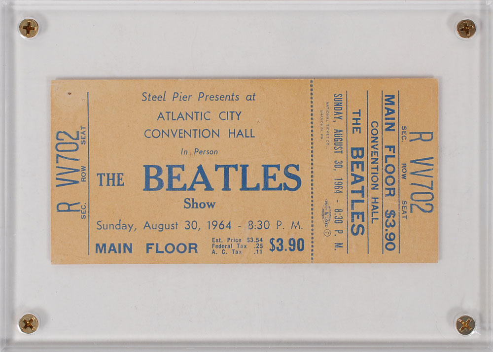Lot #7063 Beatles 1964 Atlantic City Ticket