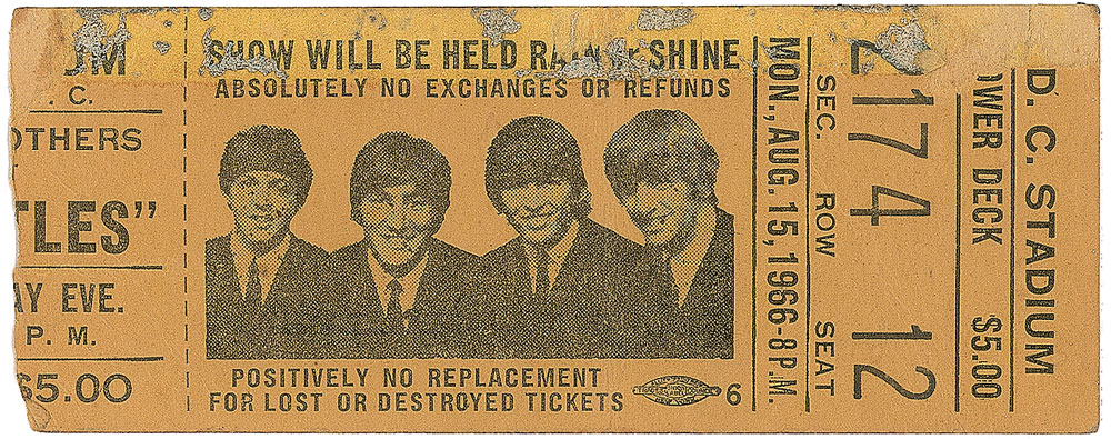 Lot #7073 Beatles Pair of 1966 D. C. Stadium