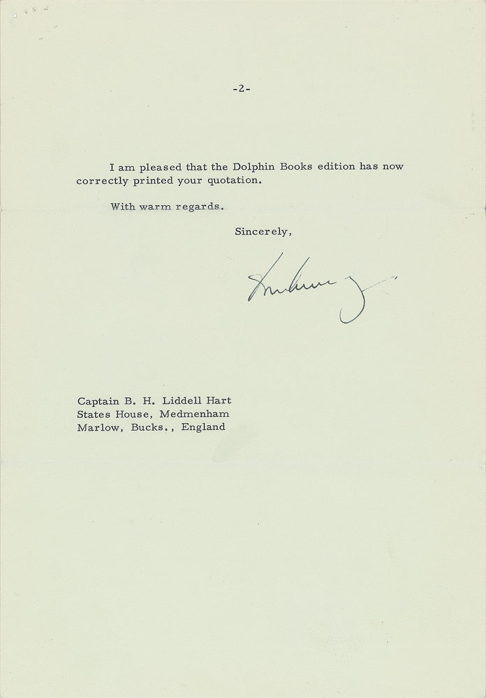 Lot #8020 John F. Kennedy Typed Letter Signed