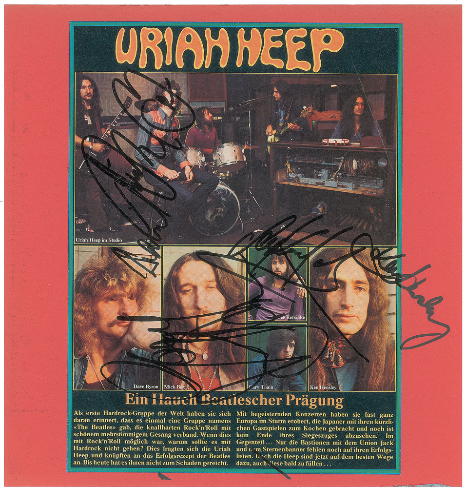 Lot #8393 Uriah Heep Signed Magazine Photograph