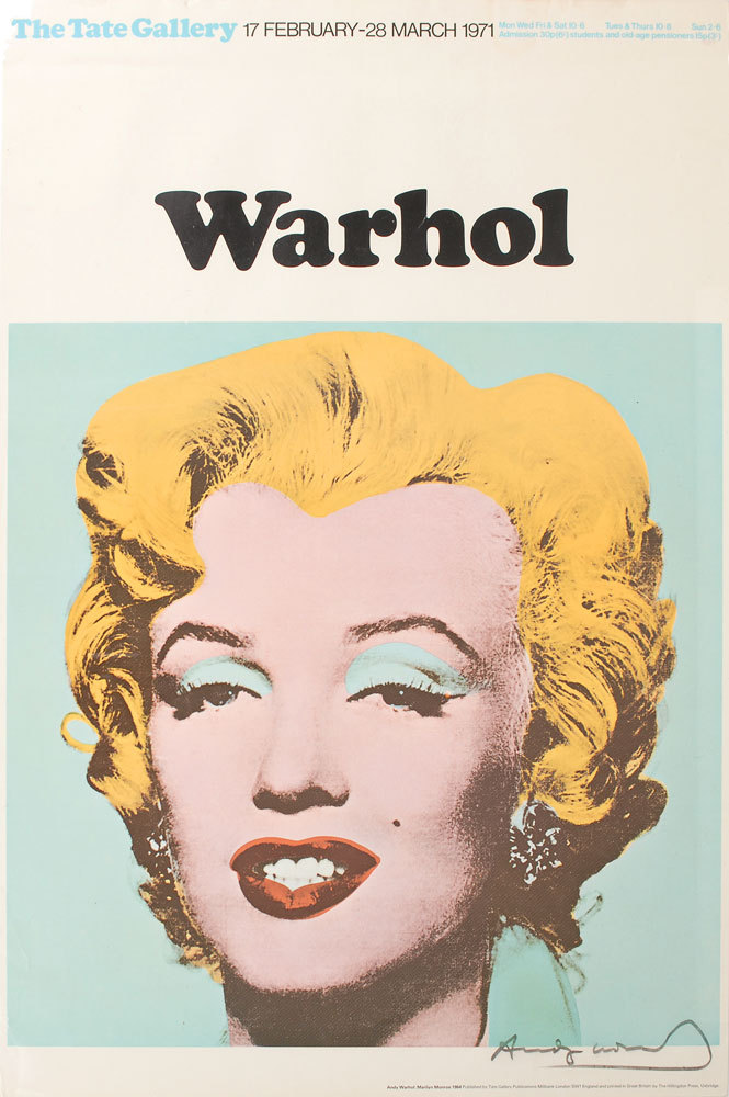 Lot #8079 Andy Warhol Signed Marilyn Poster
