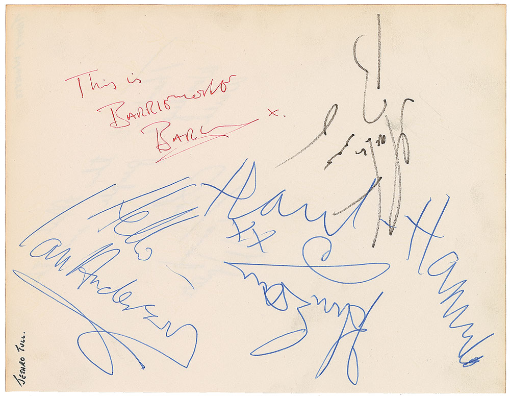 Lot #8372  Jethro Tull Signatures