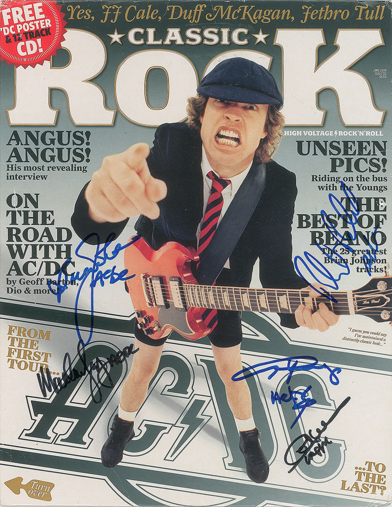 Lot #8358 AC/DC Signed Magazine Cover