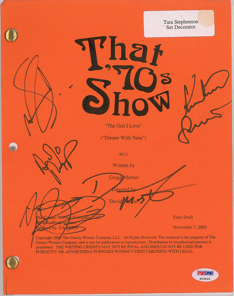 Lot #8214 That 70’s Show Signed Script