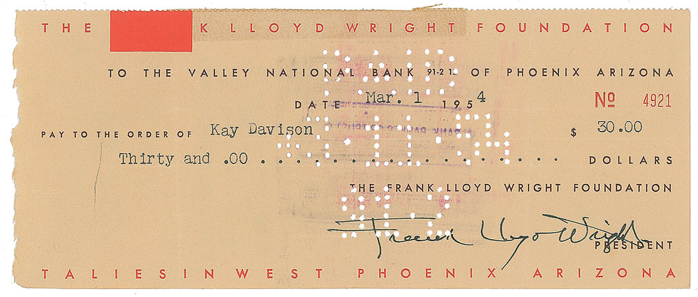 Lot #538 Frank Lloyd Wright