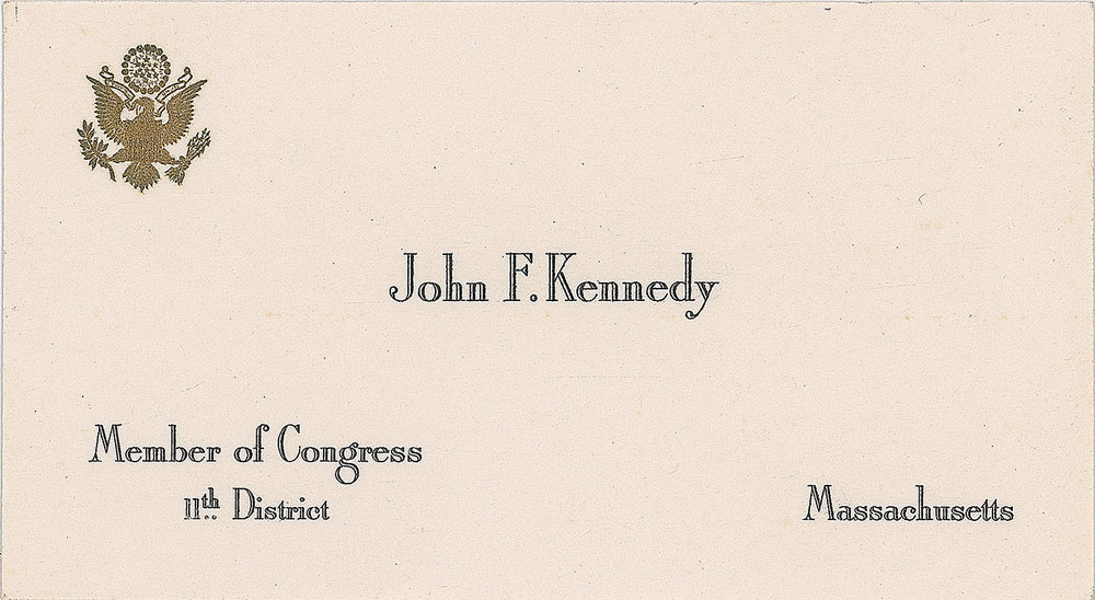 Lot #8008 John F. Kennedy Congressional Calling
