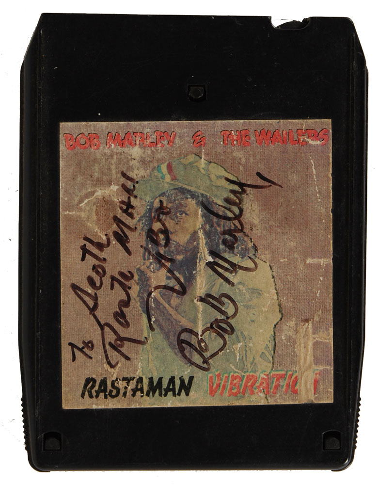 Lot #8374 Bob Marley Signed 8-Track Tape