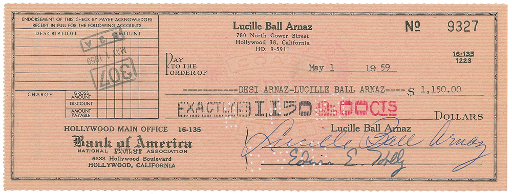 Lot #830 Lucille Ball and Desi Arnaz